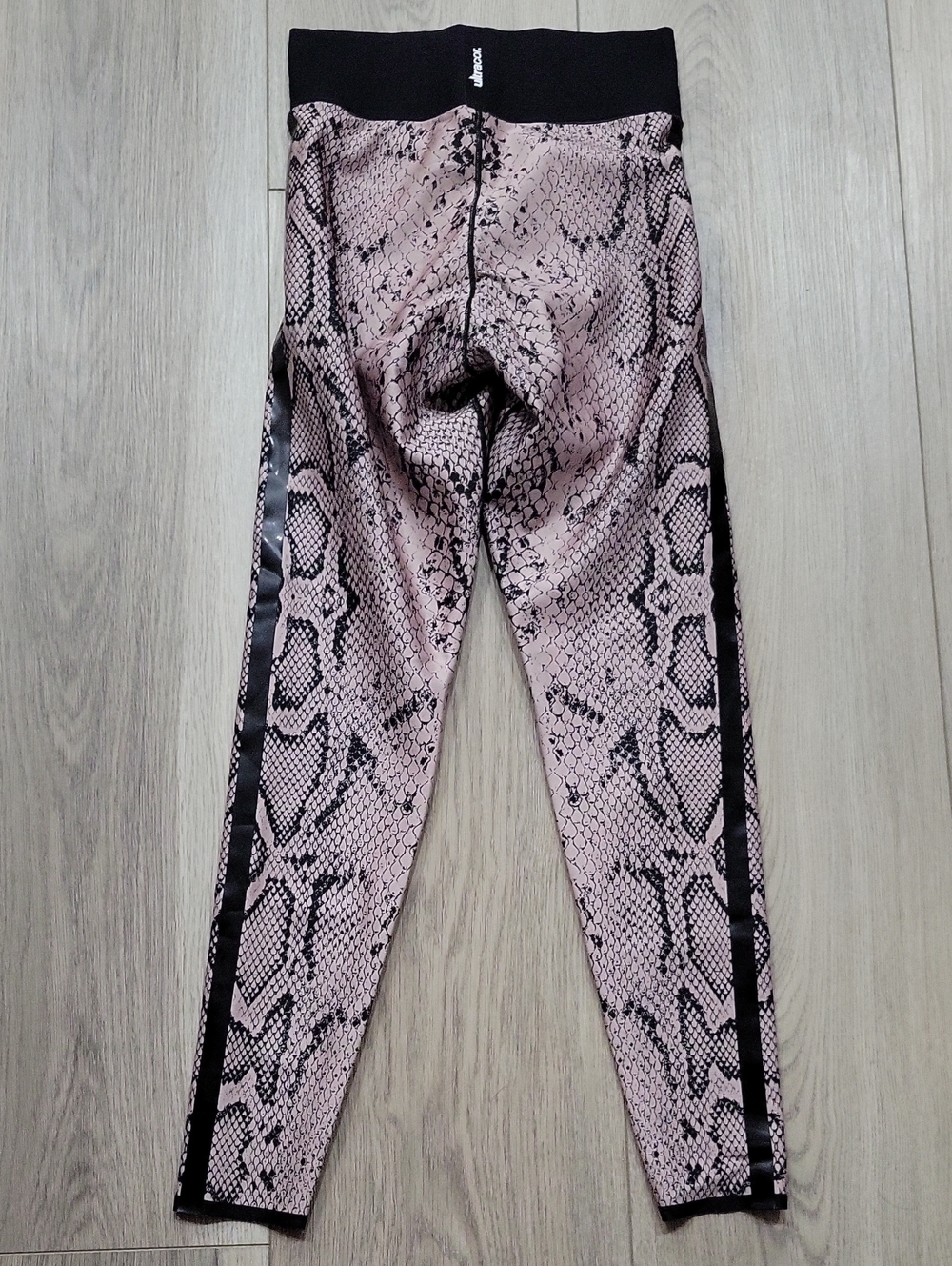 ultracor Pink Snake-Print Leggings with Black Waistband